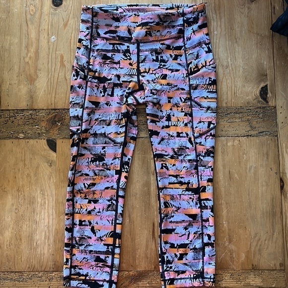 LULULEMON Speed Up Crop 20” Inversion Multi Colored pink purple orange black 6 - Picture 6 of 12